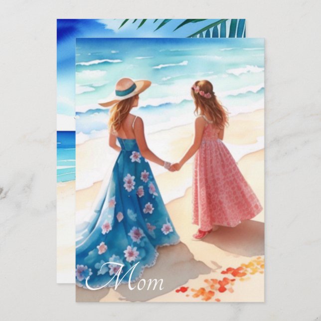 Muttertagskarte für Wasserfarben (Vorne/Hinten)