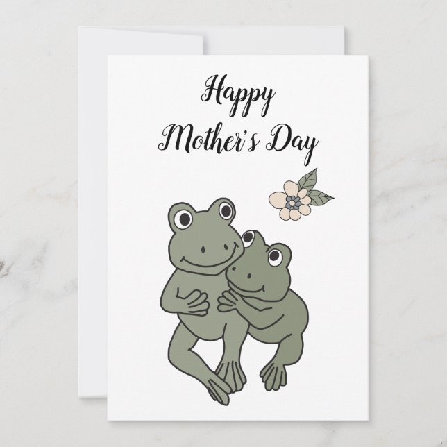 Muttertagskarte Mama Frog und Baby Feiertagskarte (Vorderseite)