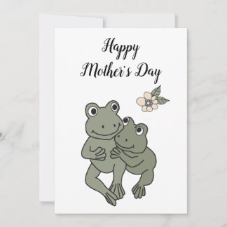 Muttertagskarte Mama Frosch und Baby Feiertagskarte