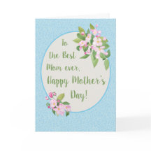 Muttertagskarte mit Apple Blossom auf Sky Blue