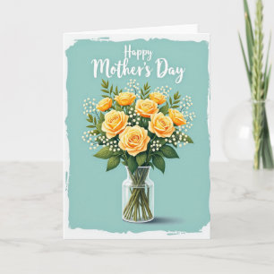 Muttertagskarte mit goldenen Rosen Karte