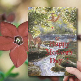 Muttertagskarte mit Hirsch- und Waldfreunden Feiertagskarte