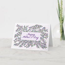 Muttertagskarte mit Lila und grünem Wein Karte