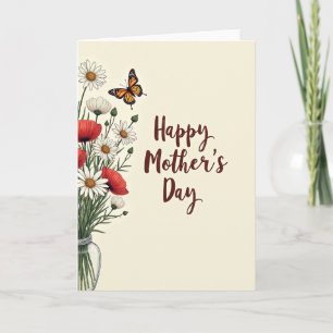 Muttertagskarte mit Mohn-Design Karte