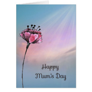 Muttertagskarte mit Pastel Sky & Cranberry Blume