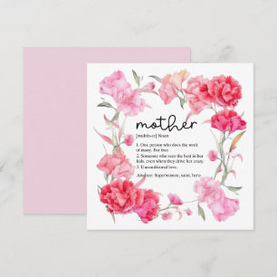 Muttertagskarte mit rosa Nelke