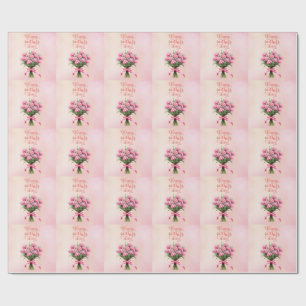 Muttertagskarte mit rosa Nelke Geschenkpapier