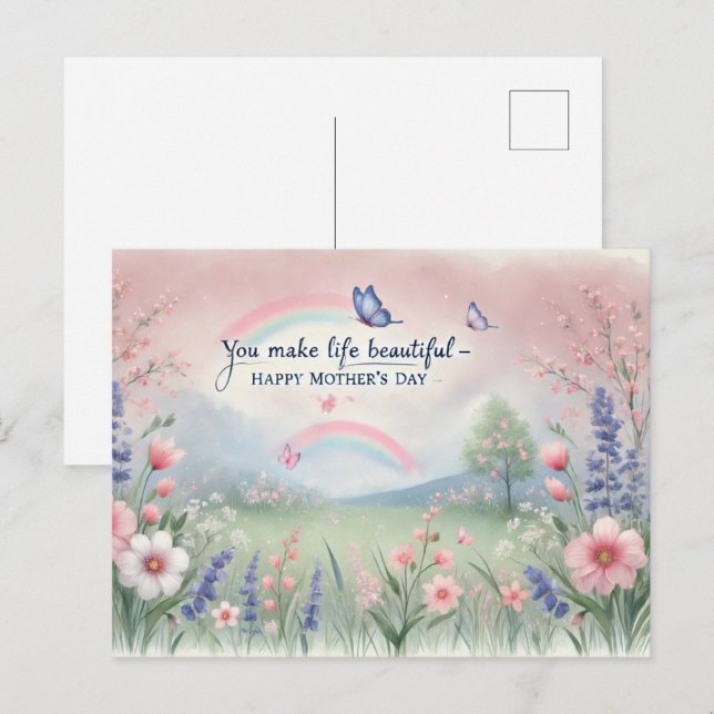 Muttertagskarte Postkarte (Vorne/Hinten)