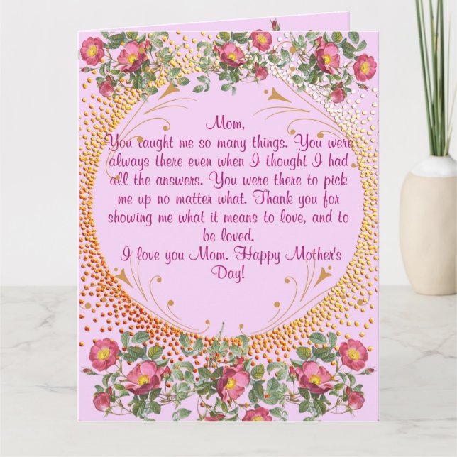 Muttertagskarte Vintage Blume Karte (Vorderseite)