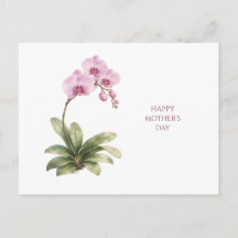 Muttertagskarte Wasserfarbe Orchidee Blumen Elegan