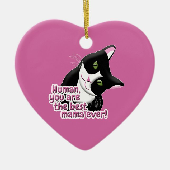 Muttertagskatze Keramik Ornament (Vorne)