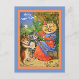 Muttertagskatzen & Kätzchen Vintage Kopie Serenade Postkarte