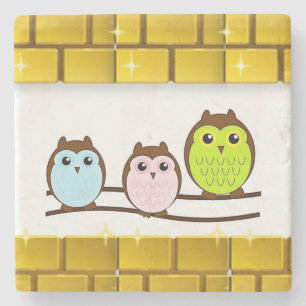 Muttertagsmarmelade Stone Untersetzer Owl