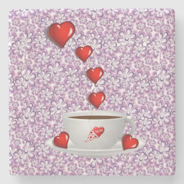 Muttertagsmarmor-Stone-Untersetzer Steinuntersetzer (Vorderseite)