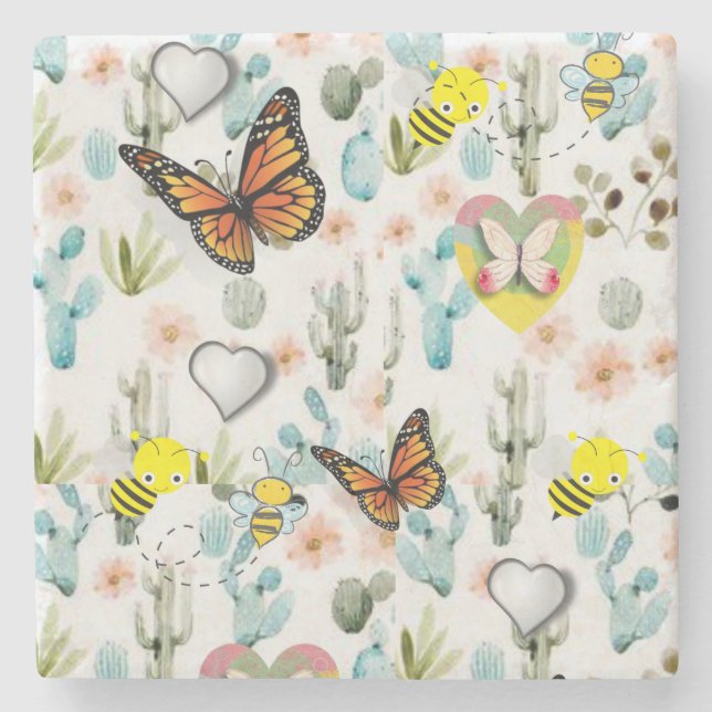 Muttertagsmarmor-Stone-Untersetzer Steinuntersetzer (Vorderseite)