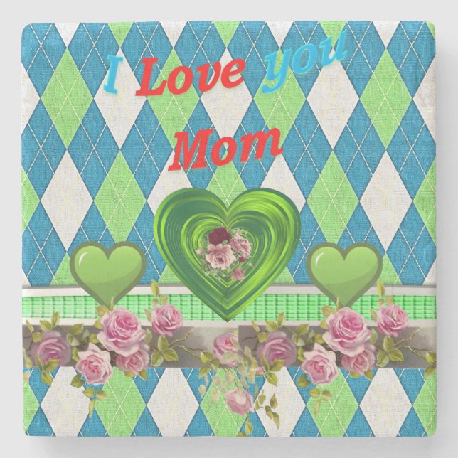 Muttertagsmarmor-Stone-Untersetzer Steinuntersetzer (Vorderseite)