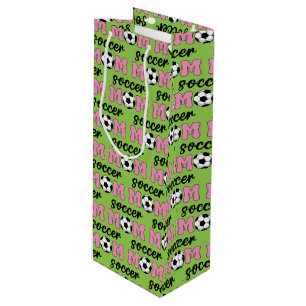 Muttertagsmuster der Fußball-Mama Geschenktüte Für Weinflaschen