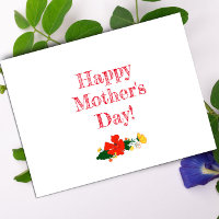 Muttertagsmuster rote Blume Aquarell