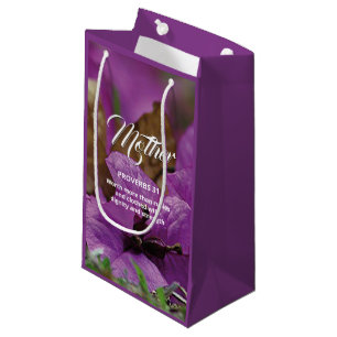 MUTTERTAGSPROVERBS 31 Christliche Lila Blütenblüte Kleine Geschenktüte