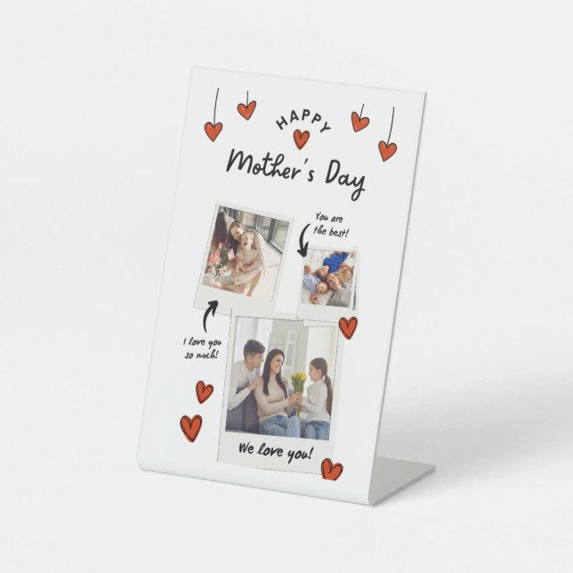 Muttertagsschild - Niedliches Geschenk für Mama. Sockelschild (Vorderseite)