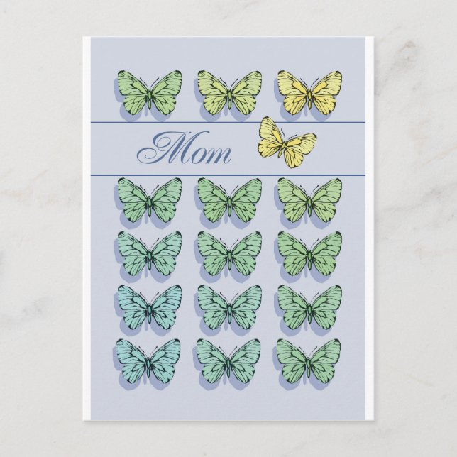 Muttertagsschmetterling fliegt postkarte (Vorderseite)