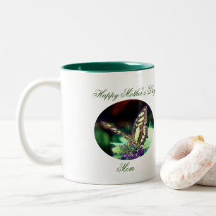 MuttertagsschmetterlingsNatur Zweifarbige Tasse