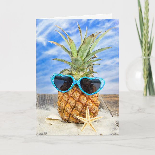 Muttertagssonnenbrille auf Ananas Karte (Vorderseite)