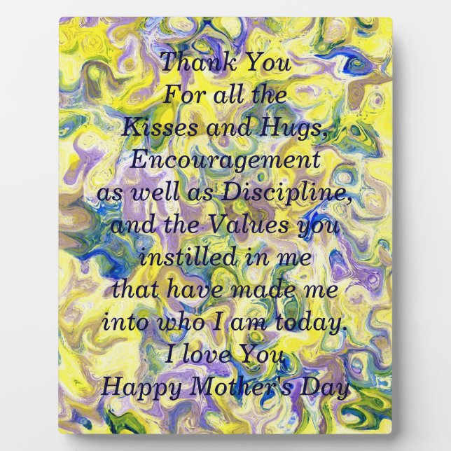 Muttertagsspiel mit Gedicht Fotoplatte (Vorderseite)