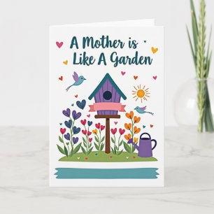 Muttertagsszene Karte Garten