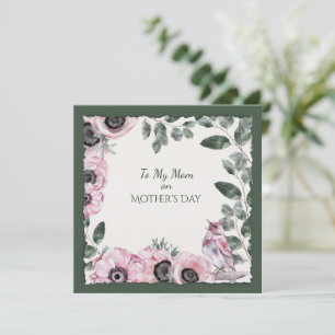 Muttertagswasser-Blume und Vögel