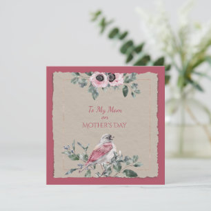 Muttertagswasser-Blume und Vögel