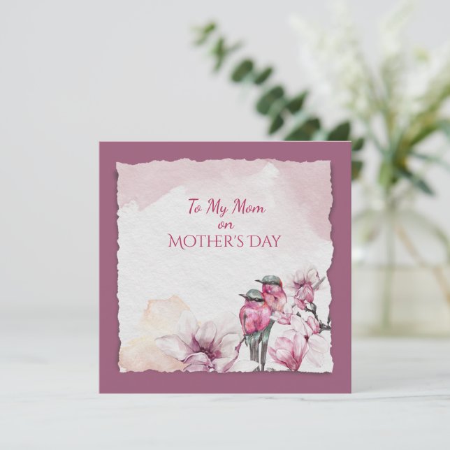 Muttertagswasser-Blume und Vögel (Stehend Vorderseite)