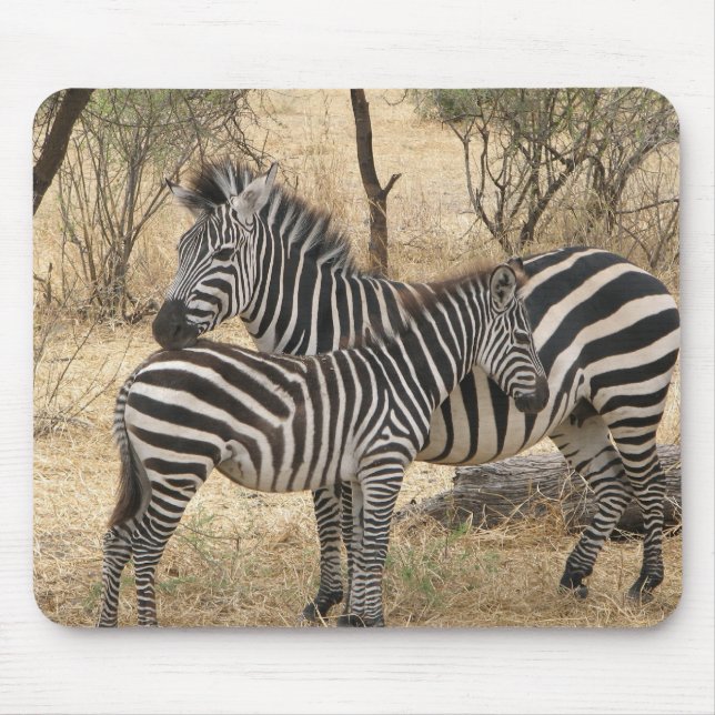 Mutterund Babyzebra-Mausunterlage Mousepad (Vorne)