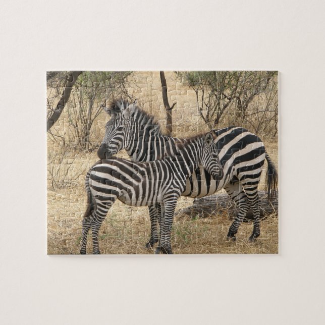 Mutterund Babyzebra-Puzzlespiel Puzzle (Horizontal)