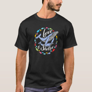 Mutterwal schützt ihr Baby, begleitet von kleinen T-Shirt