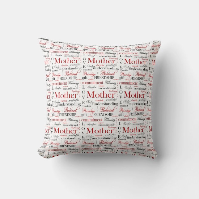 MutterWord Cloud Pillow Kissen (Vorderseite)