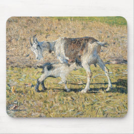 Mutterziege mit ihrem jungen Kind (von Segantini) Mousepad