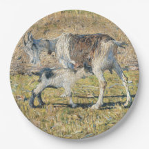 Mutterziege mit ihrem jungen Kind (von Segantini)