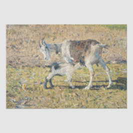 Mutterziege mit ihrem jungen Kind (von Segantini) Seidenpapier