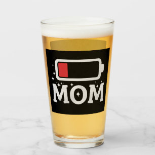 Mutti Akku Leer Müde Lustig Muttertag Glas