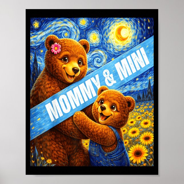 Mutti &amp; süßer kleiner Bär passend zum Mutterta Poster (Vorne)