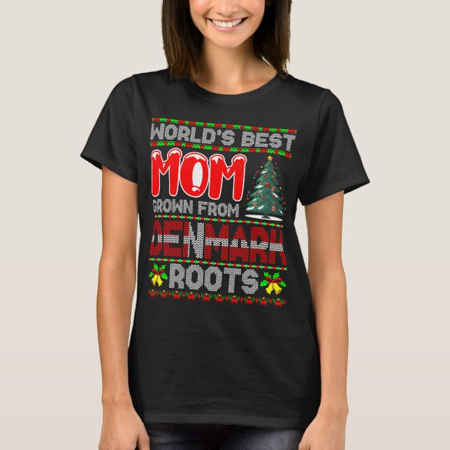 Mutti Dänemark Weihnachtsgeschenk Idee hässlicher  T-Shirt (Vorderseite)