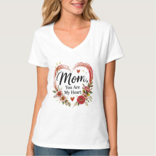 Mutti, du bist mein Herz, florales Herz T-Shirt