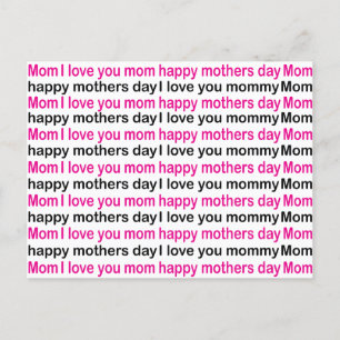 Mutti ich liebe dich, alles Gute zum Muttertag Postkarte