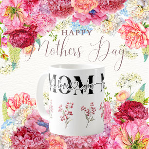 Mutti ich liebe dich rote Beeren Kaffeetasse