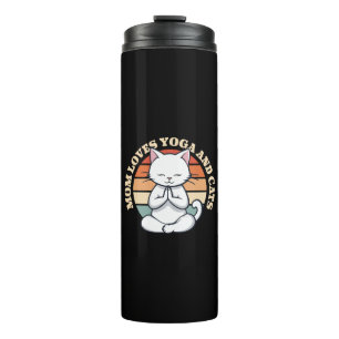 Mutti liebt Katzen und Yoga Thermosbecher