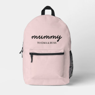 Mutti Moderne Kinder Namen Rosé Design Bedruckter Rucksack