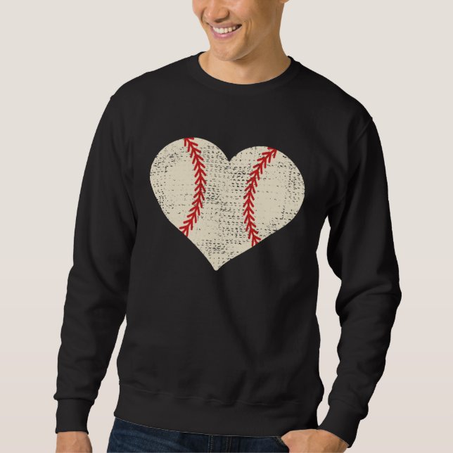 Mutti-Tag  Bedrängtes Herz Baseball Herz Mama  Sweatshirt (Vorderseite)