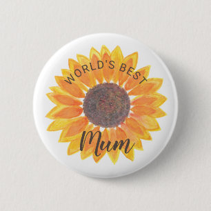 Mutti-Tag Sonnenblume Beste Mama der Welt Button