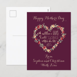 Mutti-Tag Zitat Wasserfarbe Herz individuell anpas Feiertagspostkarte